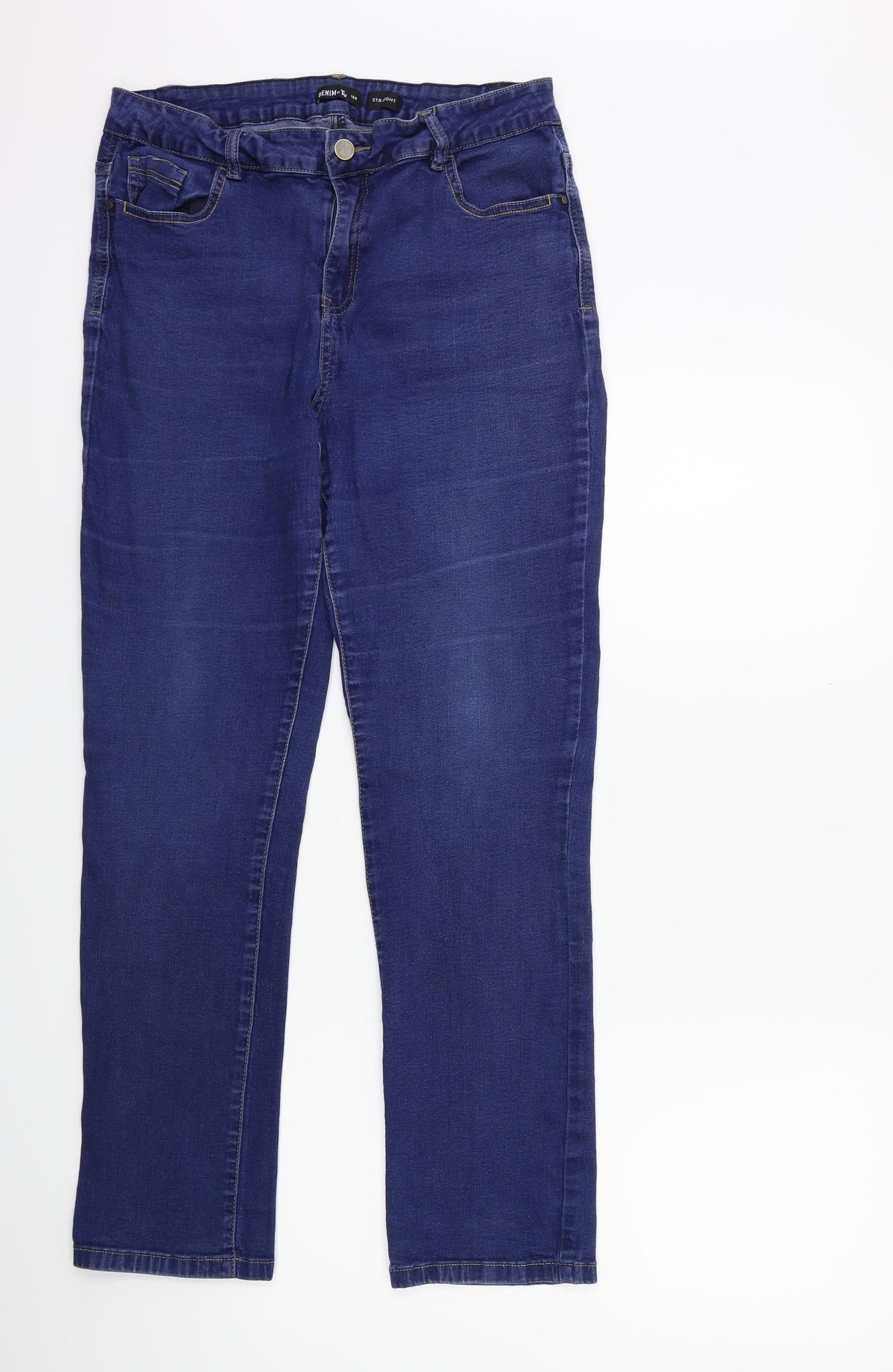 Denim & Co. Womens Blue  Denim Tapered Jeans Size 16 L28 in