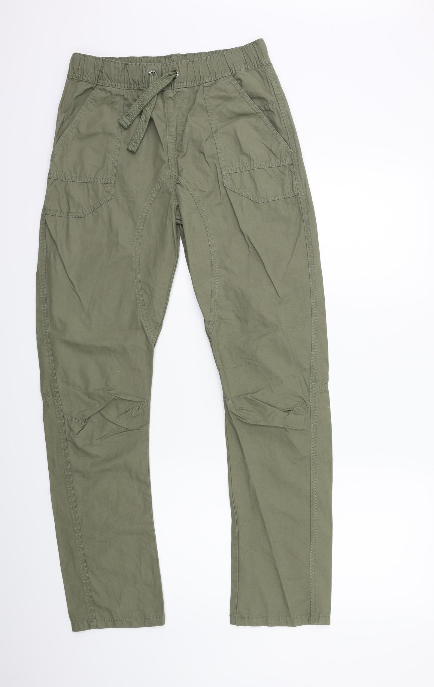 Marks and Spencer Boys Green   Cargo Trousers Size 13 Years