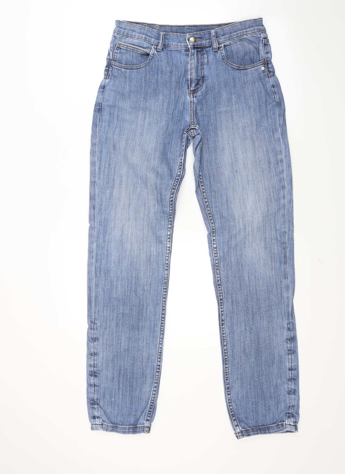 Preworn Womens Blue  Denim Straight Jeans Size 10 L28 in