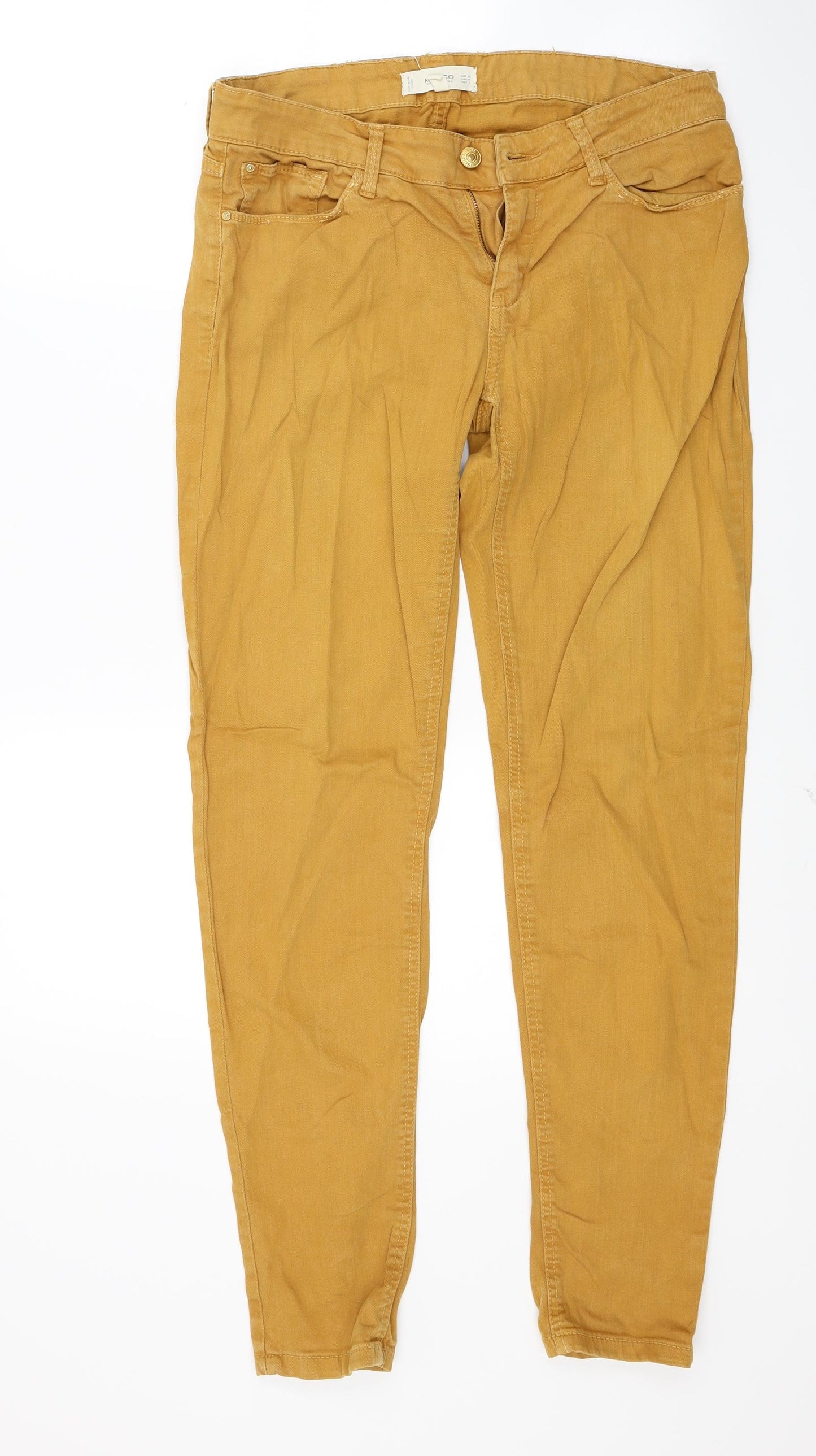 Mango Womens Orange  Denim Skinny Jeans Size 8 L28 in