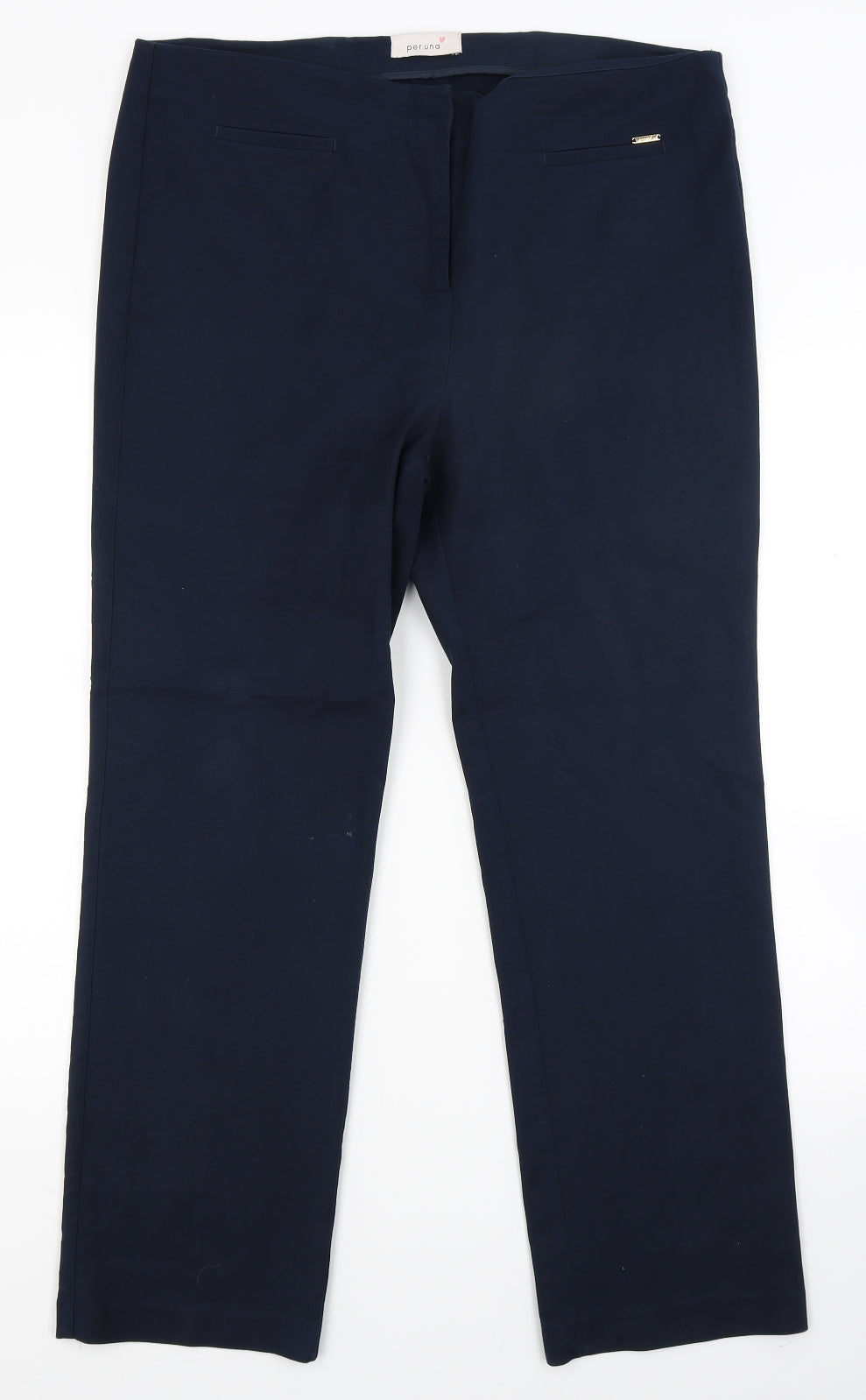 Peruna Womens Blue   Trousers  Size 14 L26.5 in