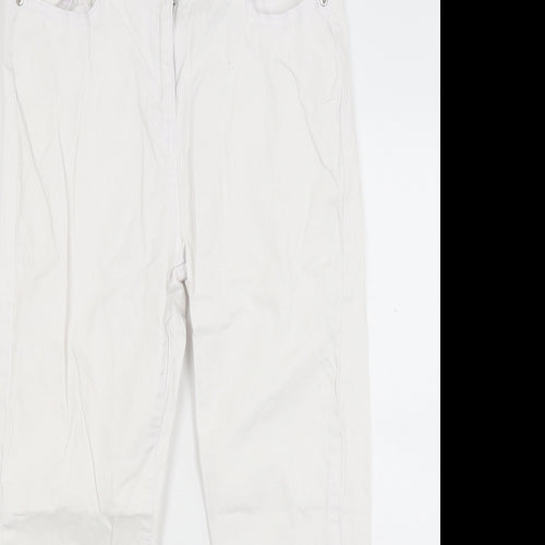 M&Co Womens White  Denim Skinny Jeans Size 12 L23 in