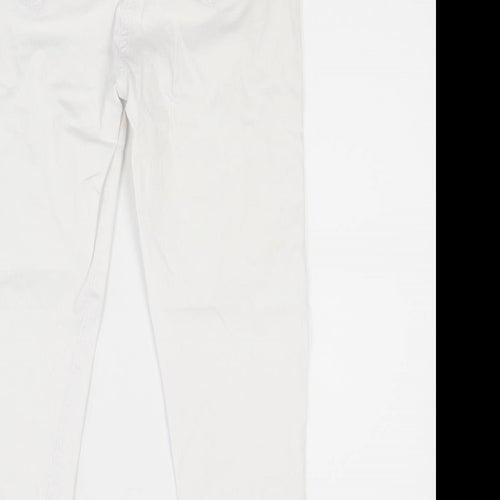 M&Co Womens White  Denim Skinny Jeans Size 12 L23 in