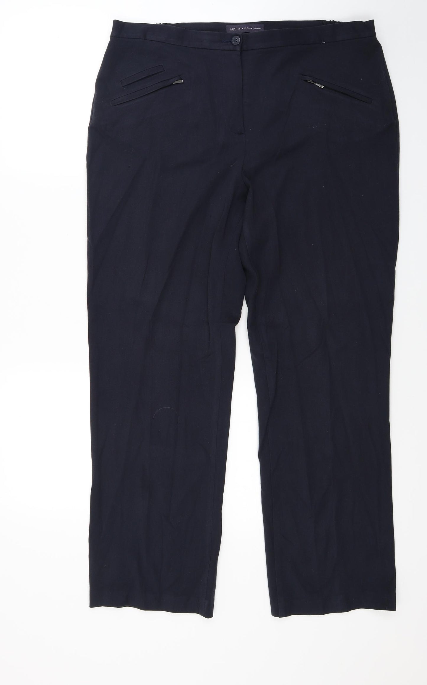 Marks and Spencer Womens Blue   Trousers  Size 14 L27 in