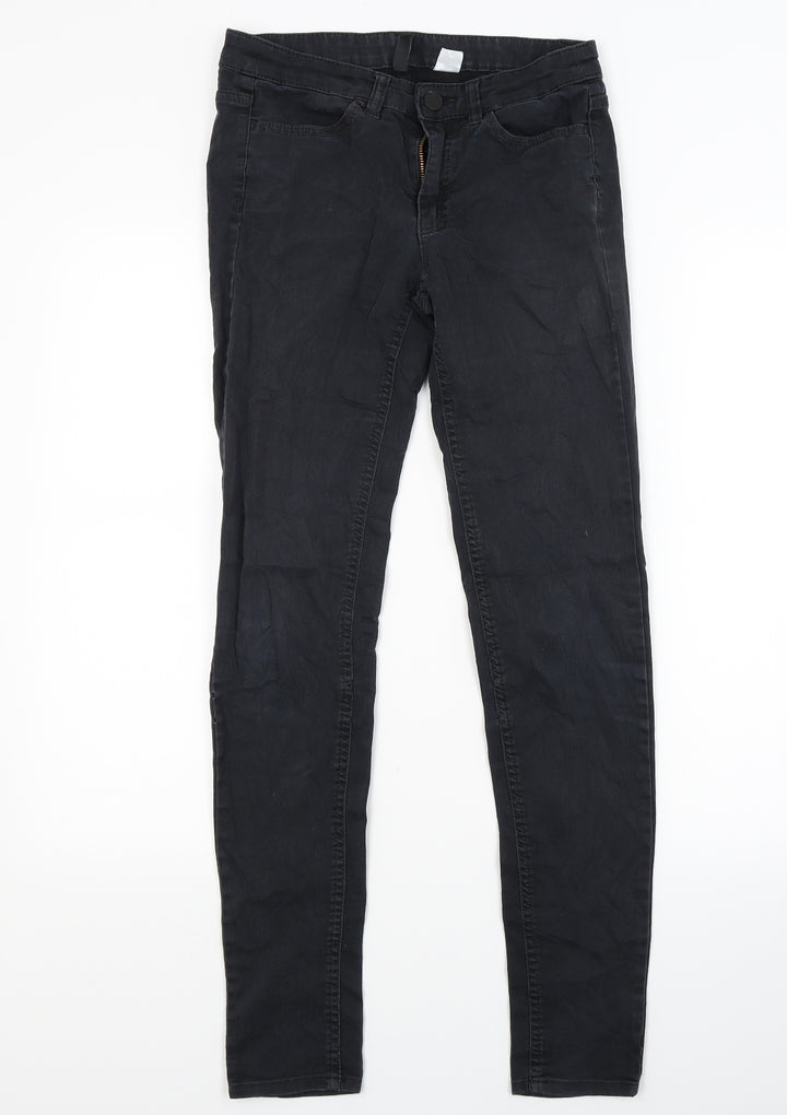 Divided Womens Black  Denim Skinny Jeans Size 8 L28 in