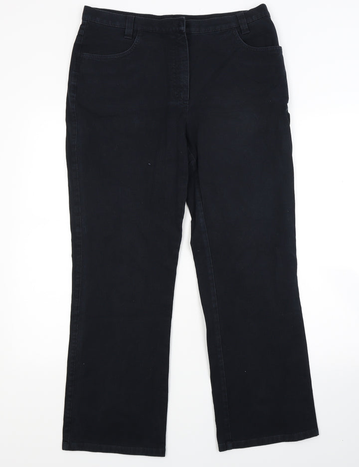 Wishele Womens Blue  Denim Straight Jeans Size 16 L26 in