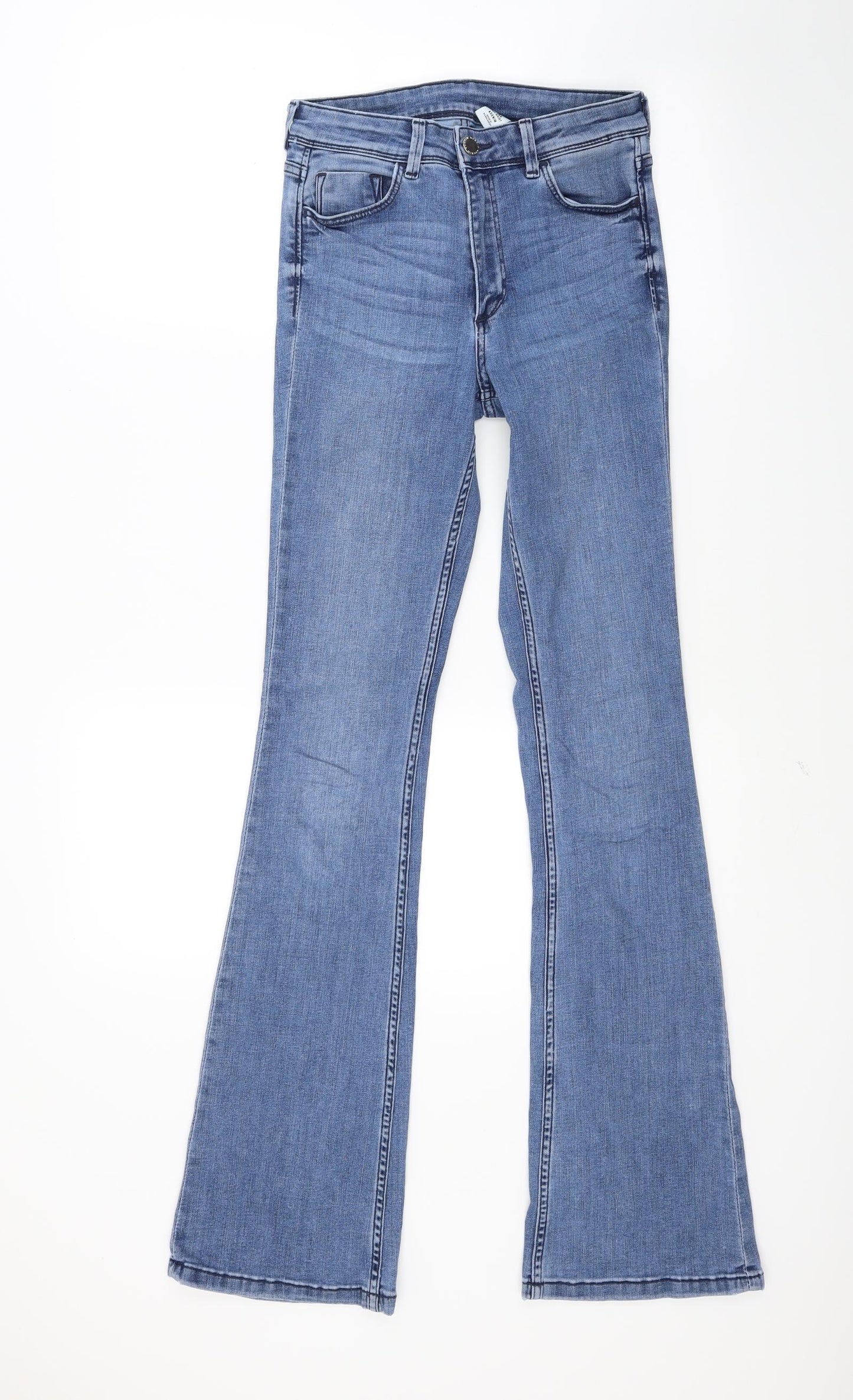 H&M Womens Blue  Denim Flared Jeans Size 6 L30 in