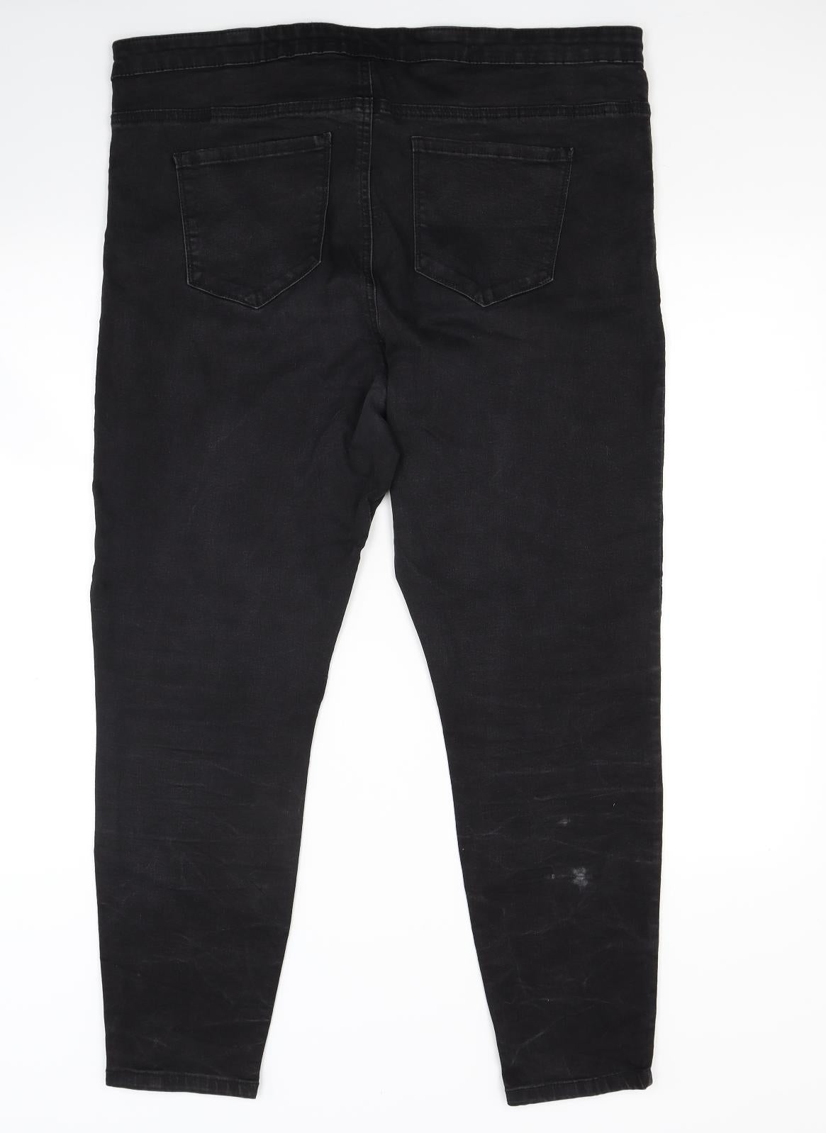 Primark Womens Black  Denim Skinny Jeans Size 20 L25 in