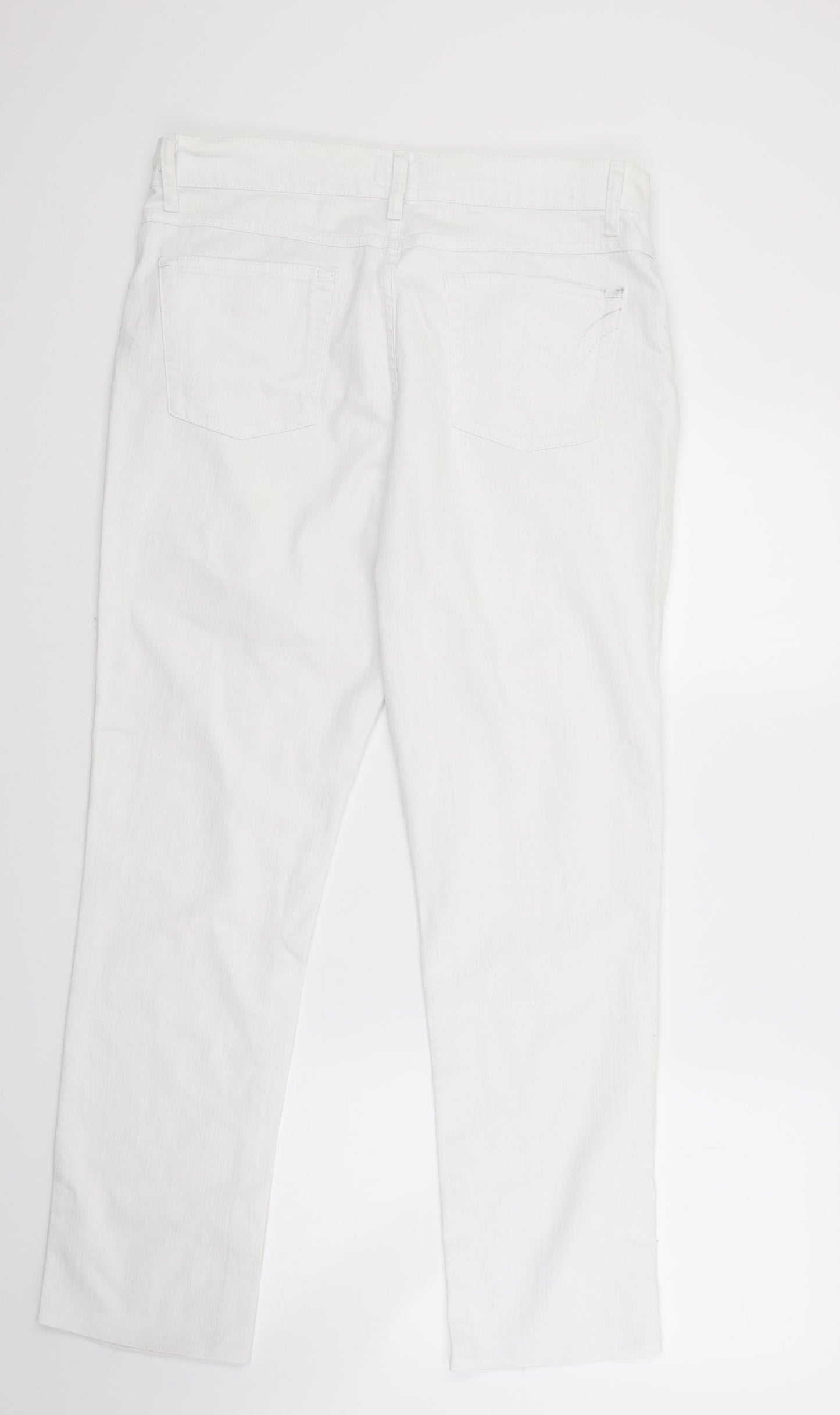 Peruna Womens White  Denim Straight Jeans Size 14 L28 in