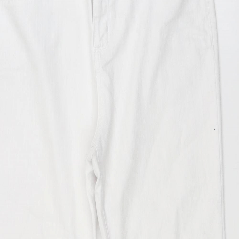 Peruna Womens White  Denim Straight Jeans Size 14 L28 in