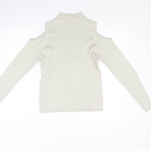 New Look Womens Beige  Knit Pullover Jumper Size 18  - Open Shoulders