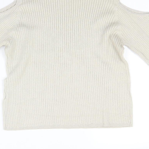 New Look Womens Beige  Knit Pullover Jumper Size 18  - Open Shoulders