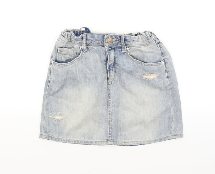 H&M Girls Blue Denim Mini Skirt Size 10 Years