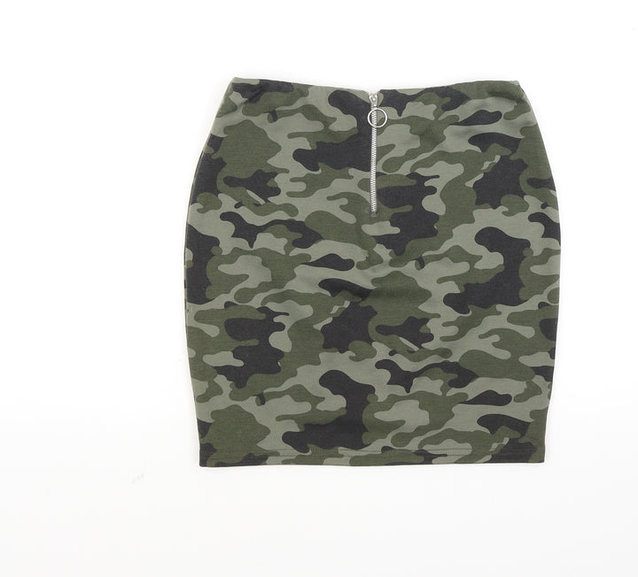 New Look Girls Green Camouflage Mini Skirt Size 12 Years