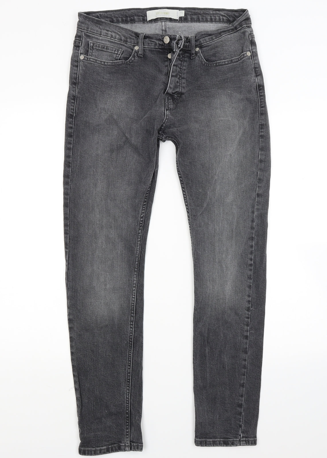 Topman Mens Grey  Denim Skinny Jeans Size 32 L32 in