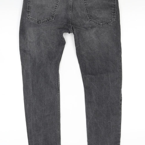 Topman Mens Grey  Denim Skinny Jeans Size 32 L32 in