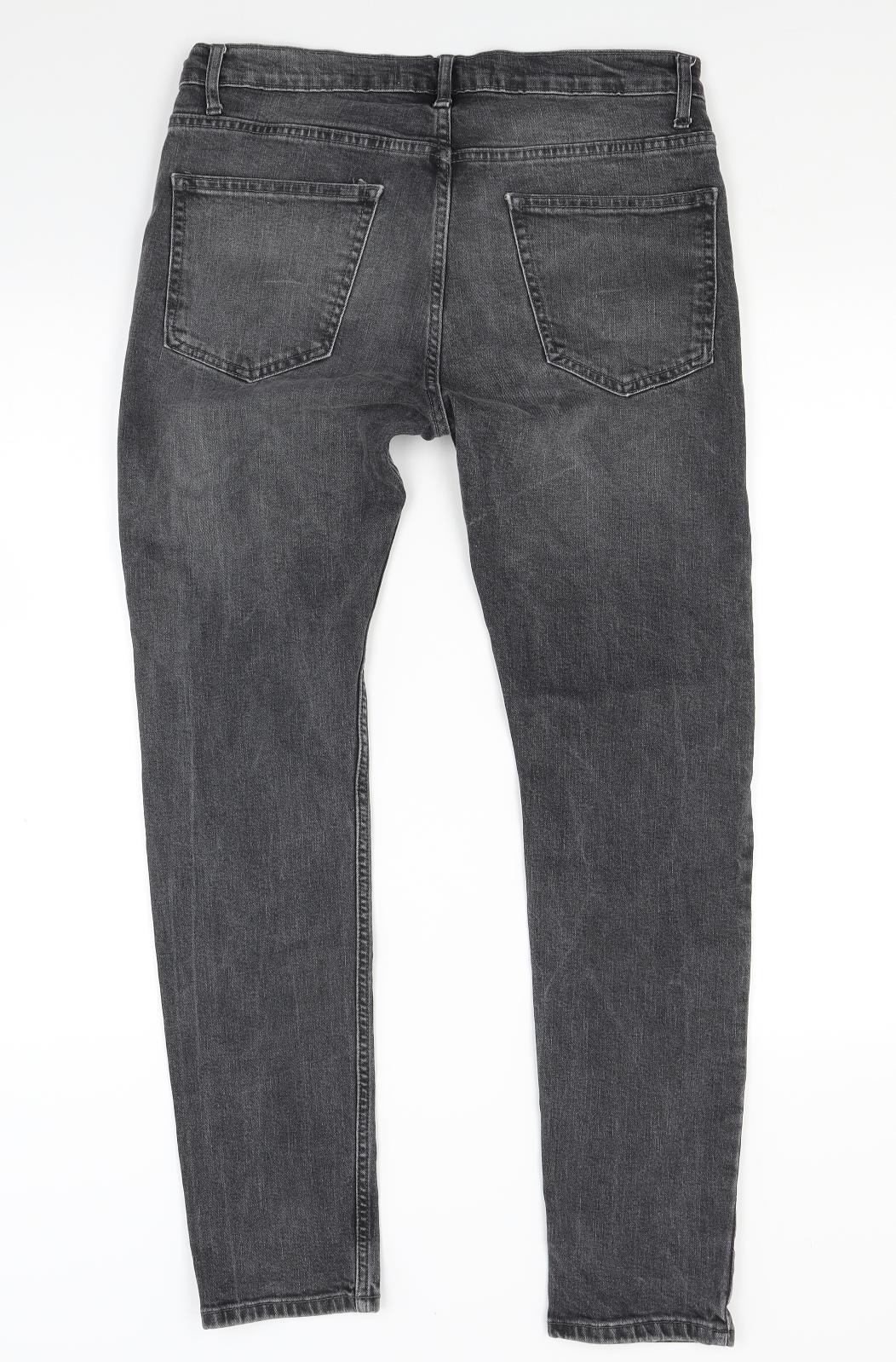 Topman Mens Grey  Denim Skinny Jeans Size 32 L32 in