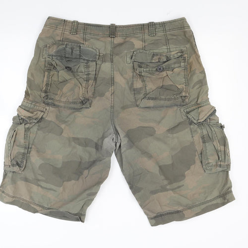 Marks and Spencer Mens Green Camouflage  Cargo Shorts Size 36