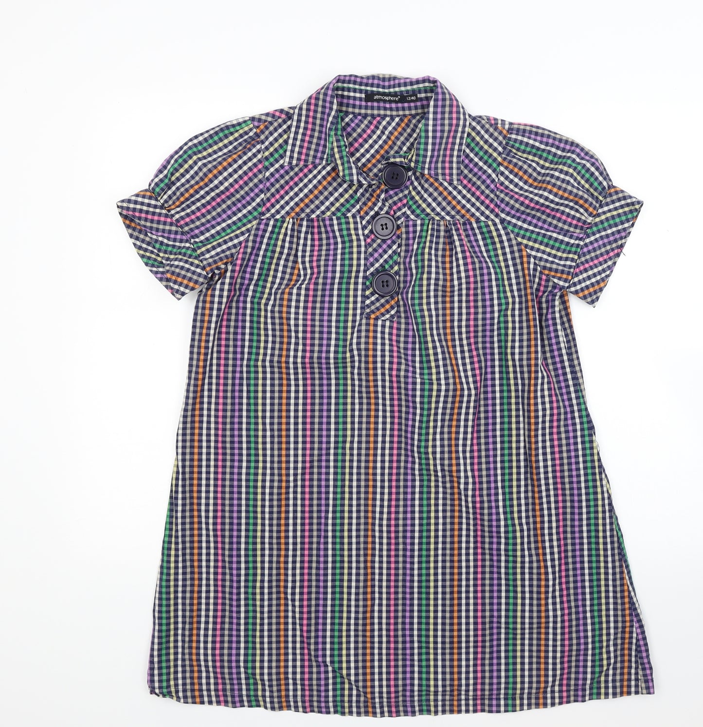 Atmosphere Womens Multicoloured Check  Tunic Blouse Size 12
