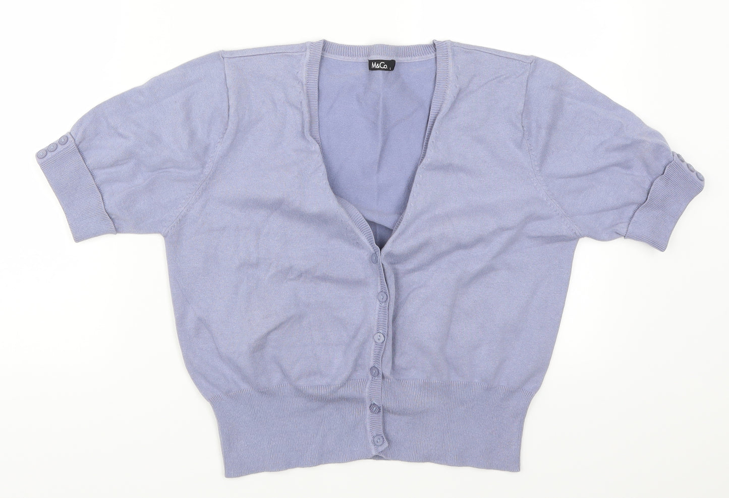 M&Co Womens Purple   Cardigan Jumper Size L