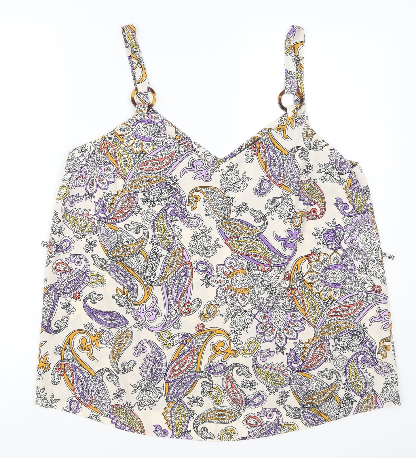 Primark Womens Beige Paisley  Basic Tank Size 16