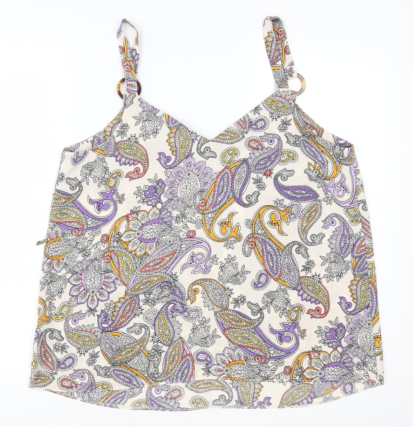 Primark Womens Beige Paisley  Basic Tank Size 16