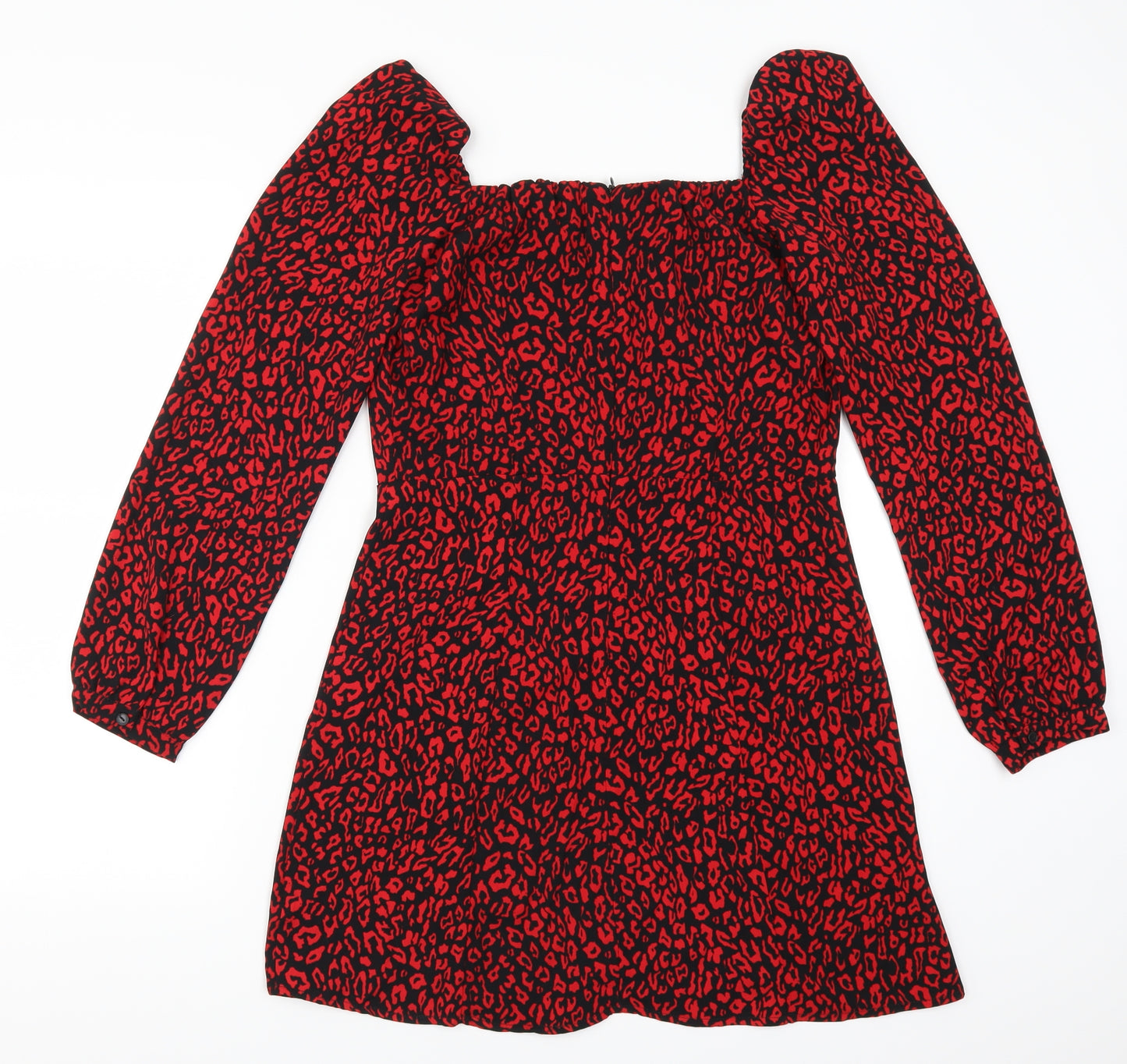 Bershka Womens Red Animal Print  A-Line  Size L