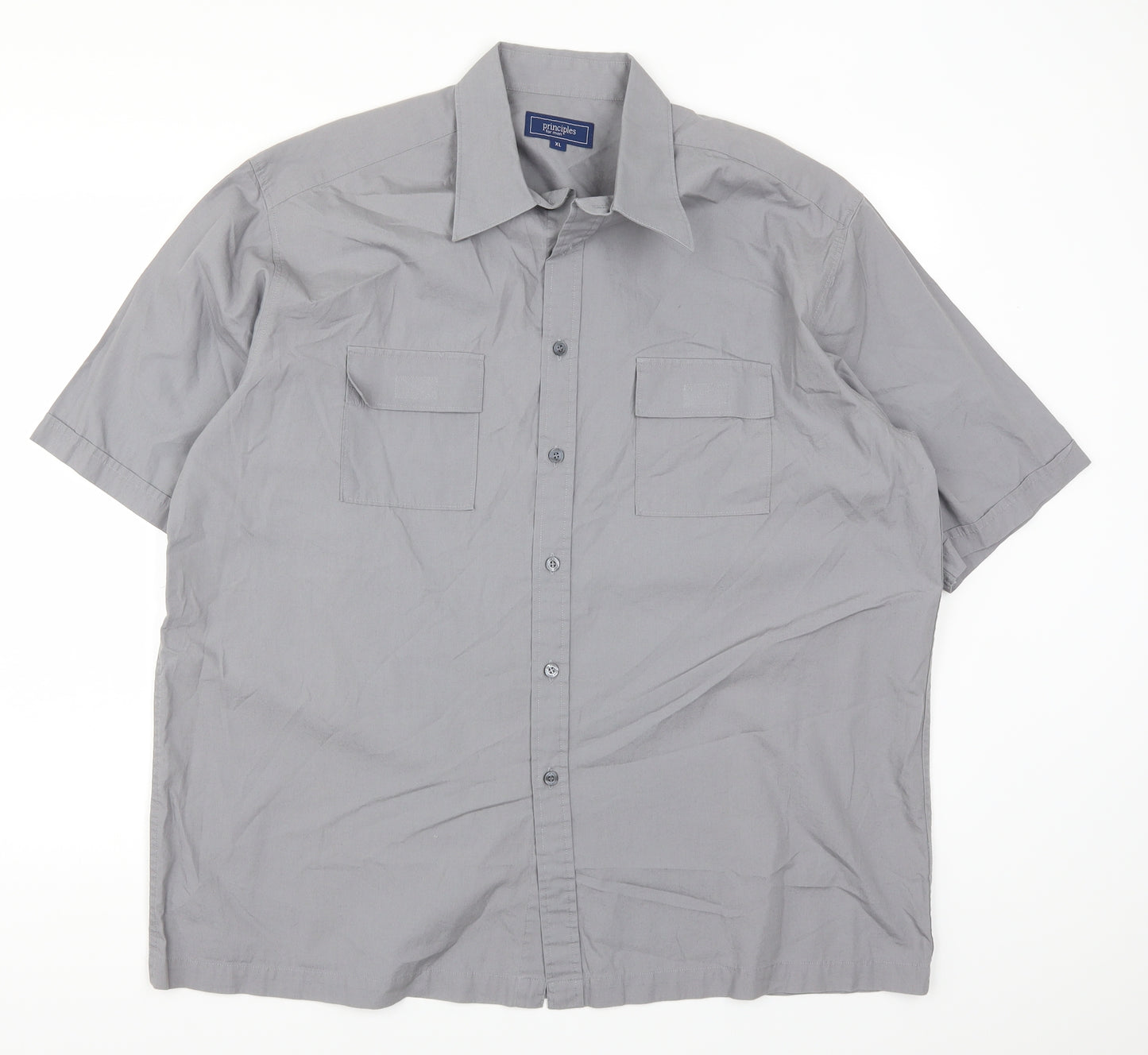 Principles Mens Grey    Button-Up Size XL