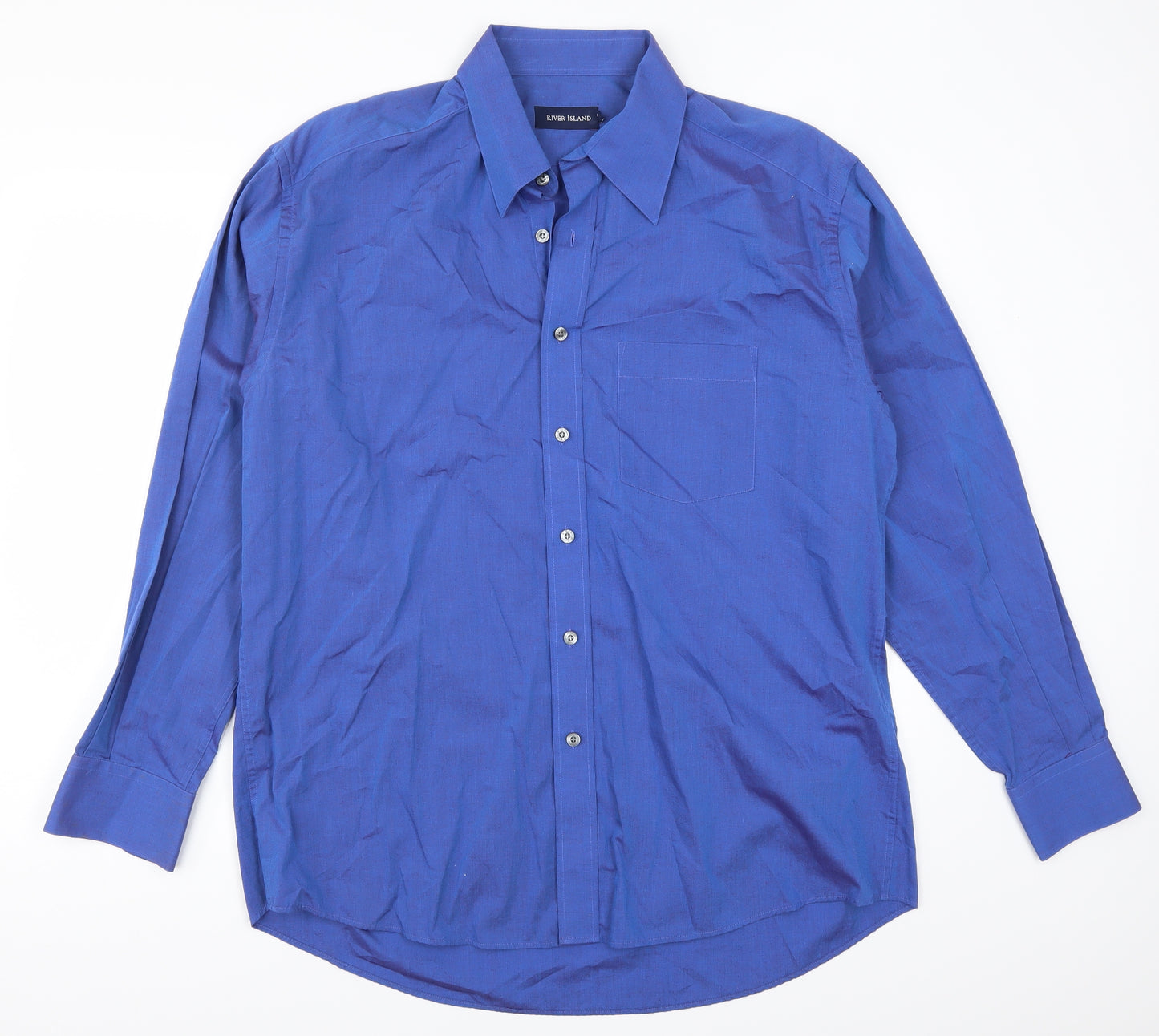 River Island Mens Blue    Dress Shirt Size 17