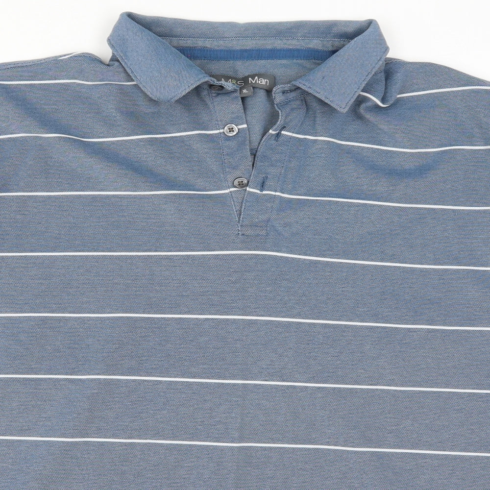 Marks and Spencer Mens Blue Striped   Polo Size XL