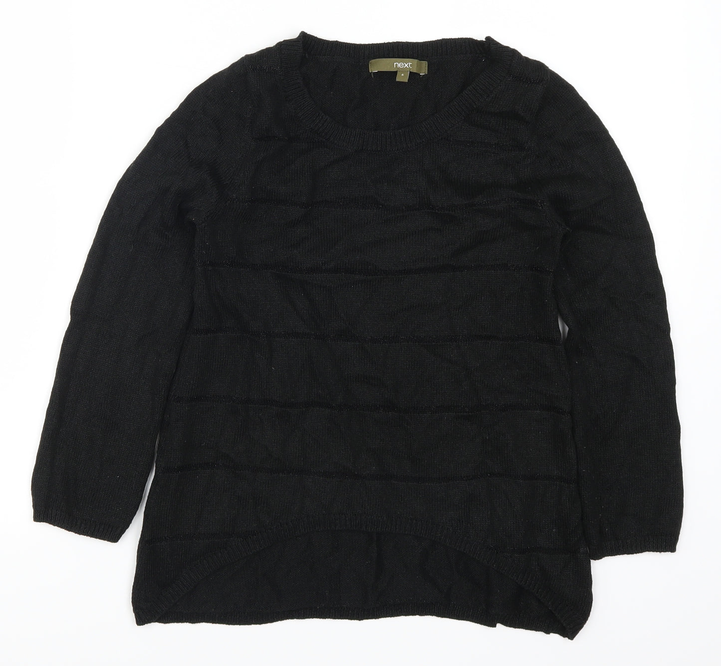 NEXT Womens Black Striped  Pullover Jumper Size 6