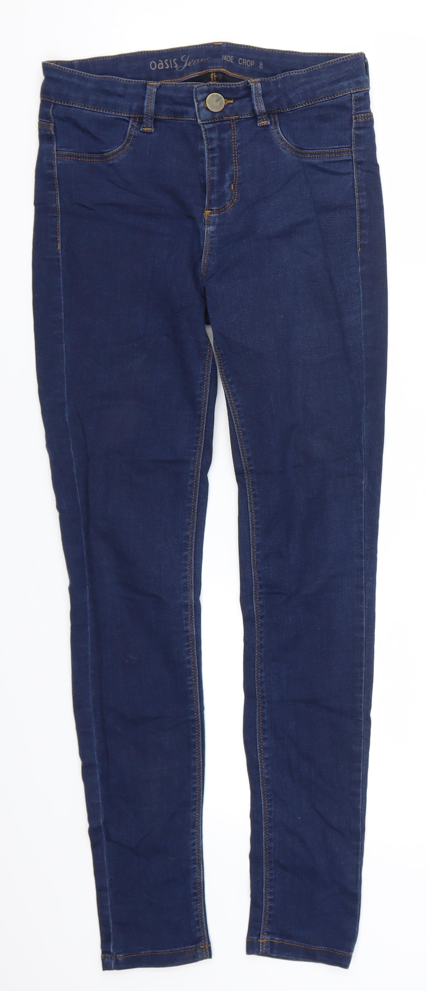 Oasis Womens Blue  Denim Cropped Jeans Size 8 L27 in