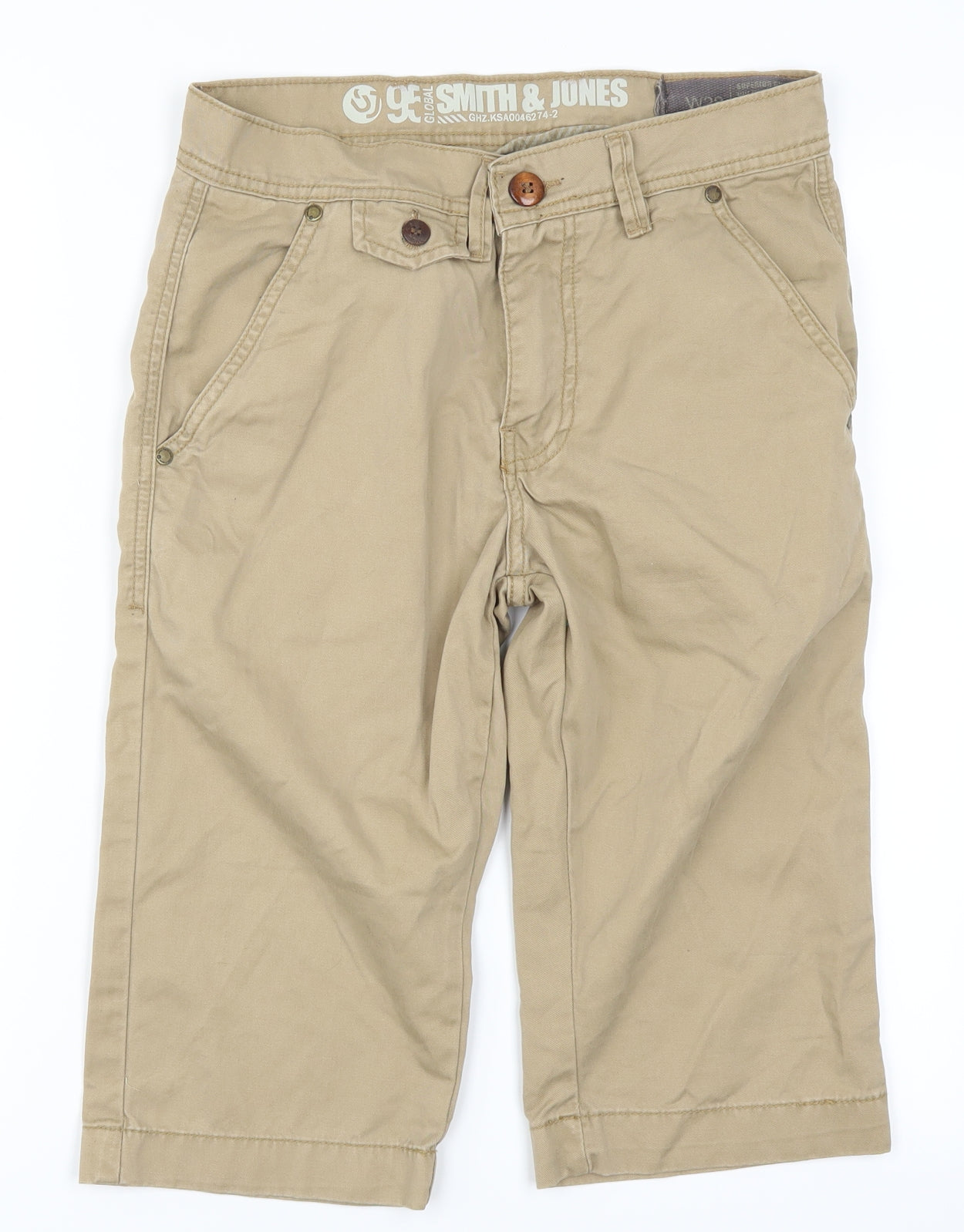 Smith & Jones Mens Beige   Chino Shorts Size 28