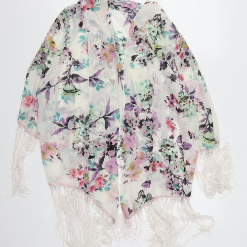Urban Mist Womens Purple Floral  Kimono Jacket Size L
