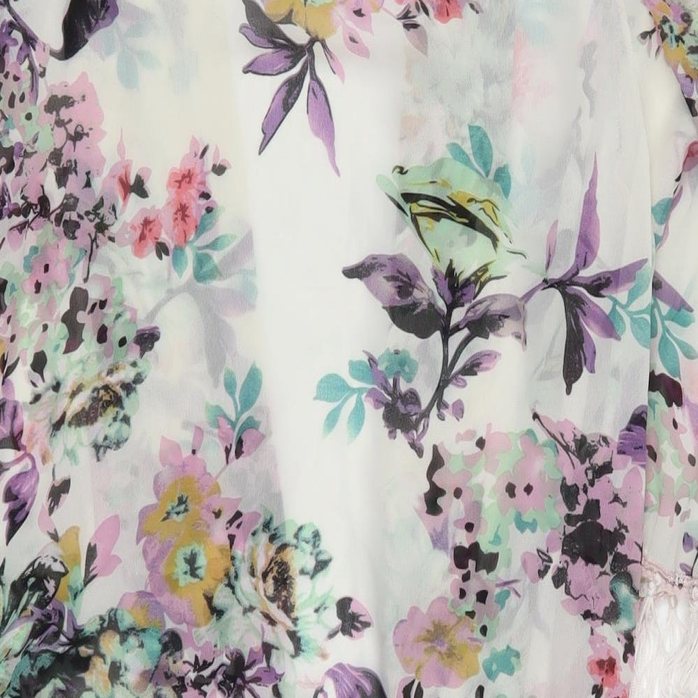 Urban Mist Womens Purple Floral  Kimono Jacket Size L