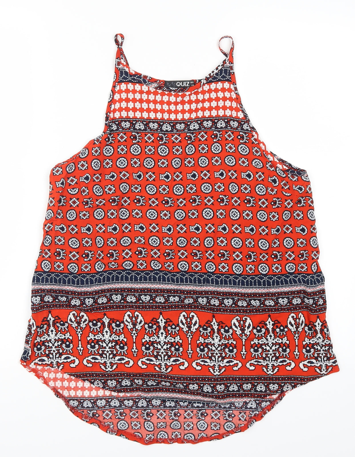 Quiz Womens Red Geometric  Basic Tank Size 12