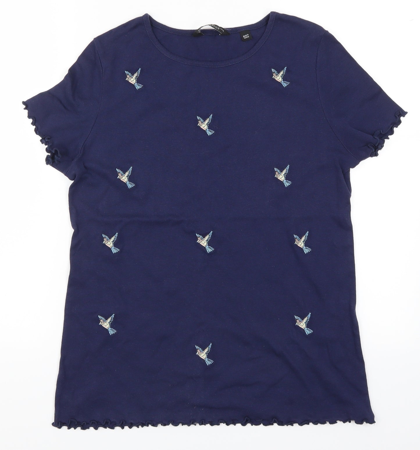 Dorothy Perkins Womens Blue   Basic T-Shirt Size 16  - Bird Print