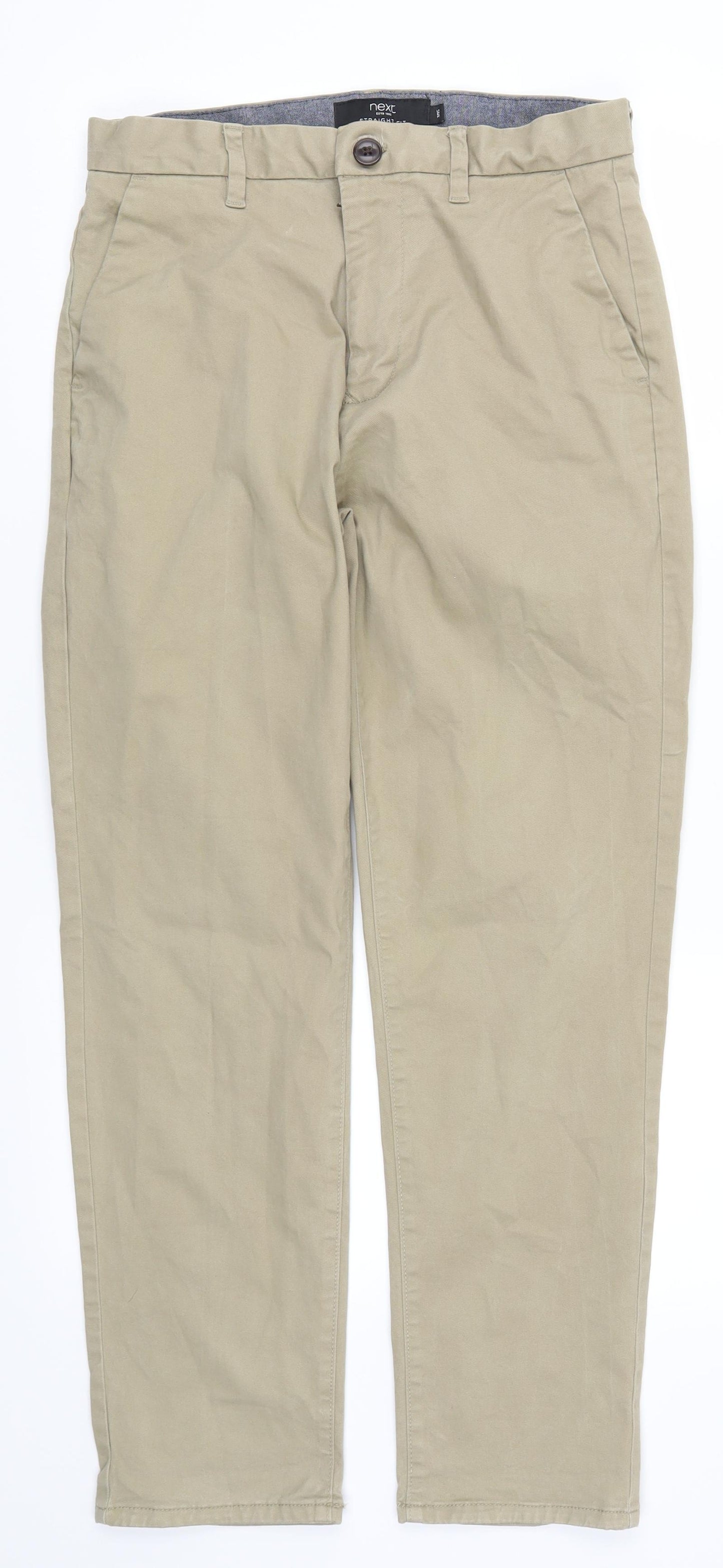 NEXT Mens Beige   Chino Trousers Size 30 L28 in