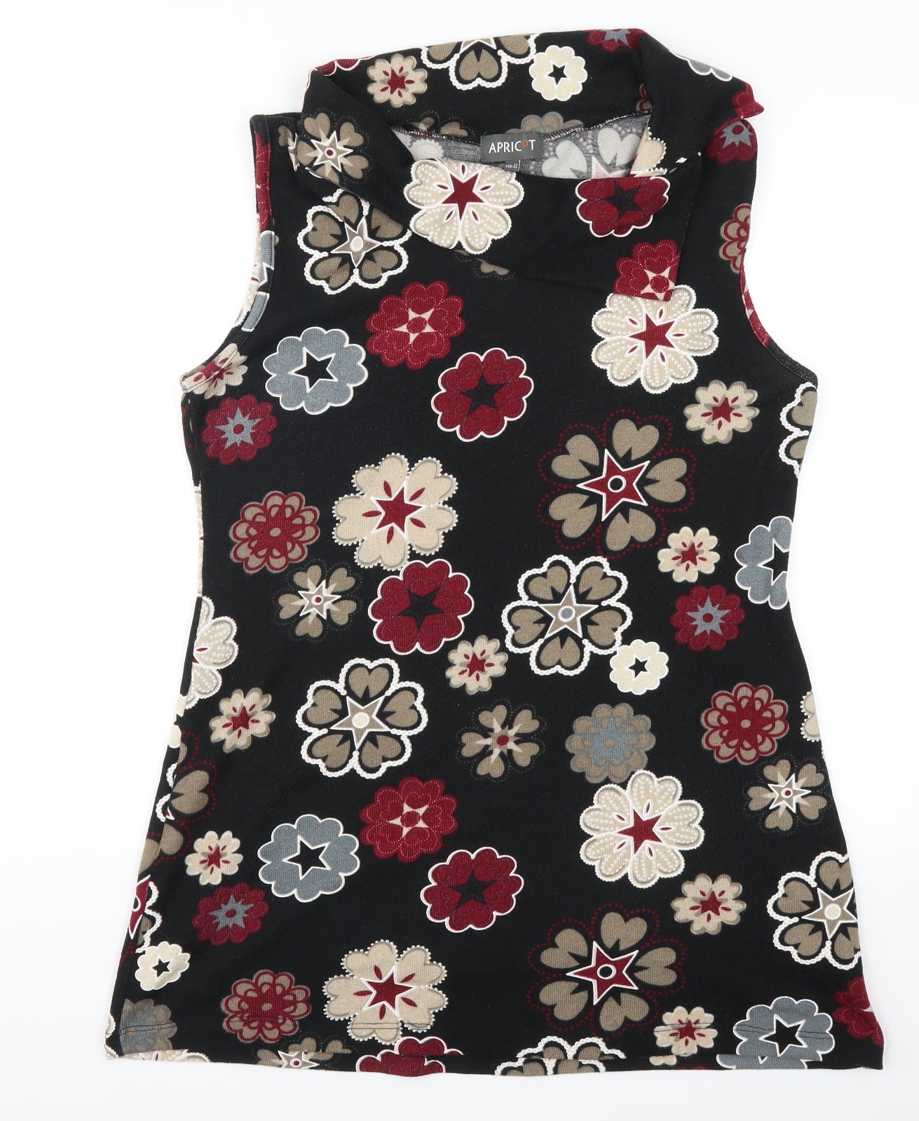 Apricot Womens Black Floral  Mini  Size 16  - Red and Beige Flowers