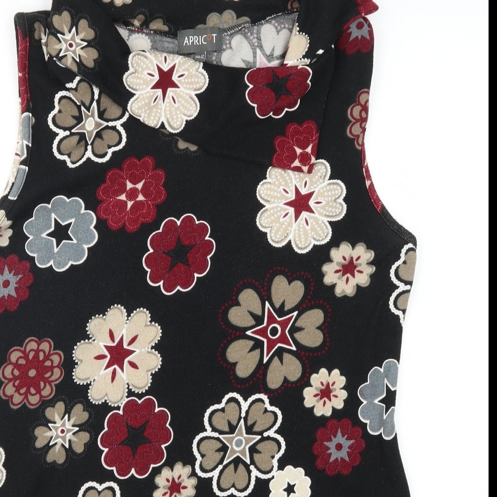 Apricot Womens Black Floral  Mini  Size 16  - Red and Beige Flowers