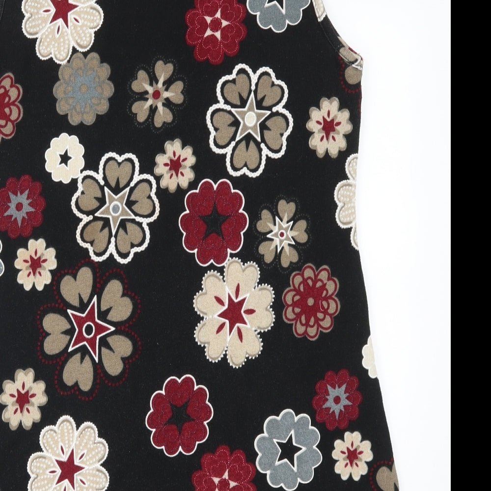 Apricot Womens Black Floral  Mini  Size 16  - Red and Beige Flowers