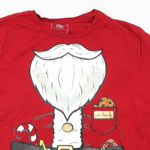 F&F Mens Red    T-Shirt Size 3XL  - Santa Claus