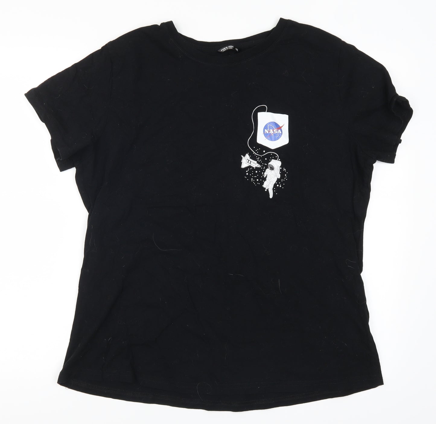 SheIn Womens Black   Basic T-Shirt Size XL  - Nasa