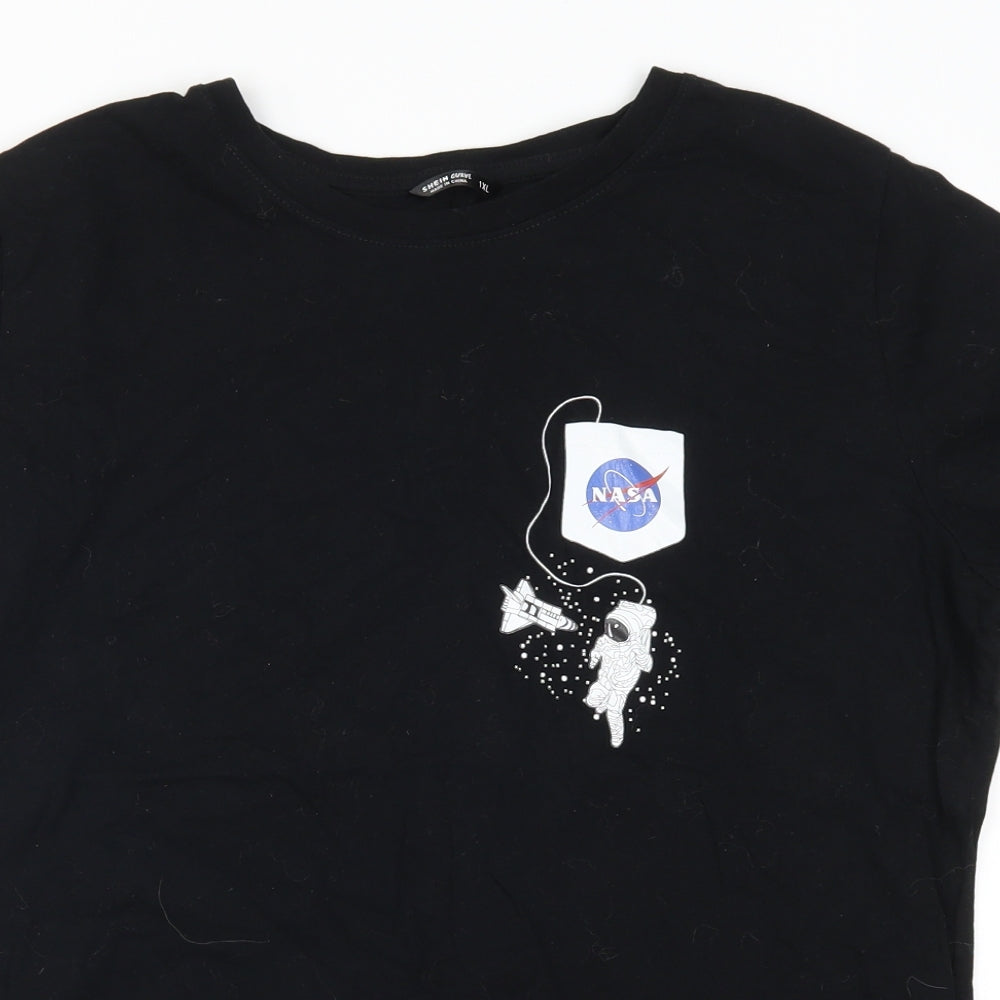 SheIn Womens Black   Basic T-Shirt Size XL  - Nasa