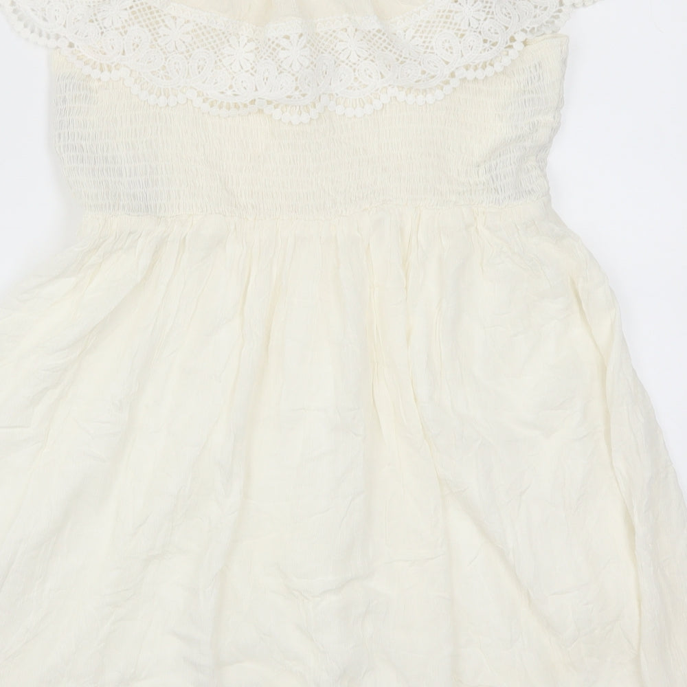 Missguided Womens White   Skater Dress  Size 12