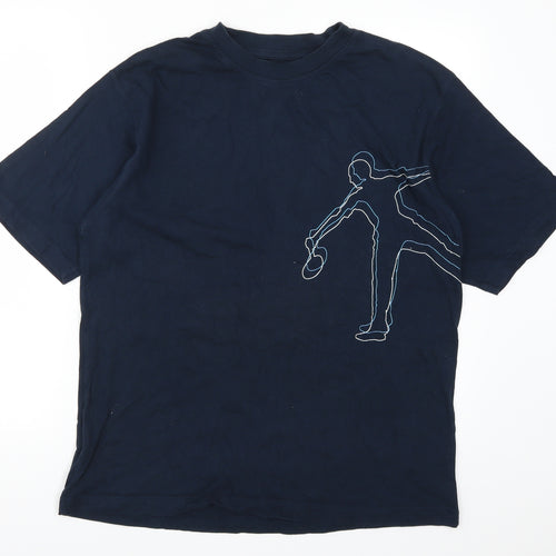 Fred Perry Mens Blue    T-Shirt Size L  - Table Tennis