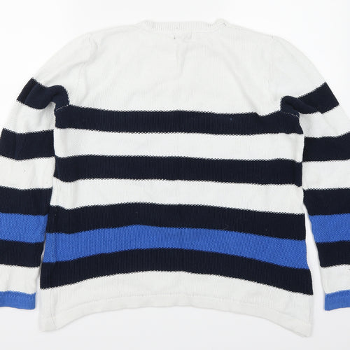 Kenar Womens Blue Striped  Pullover Jumper Size XL