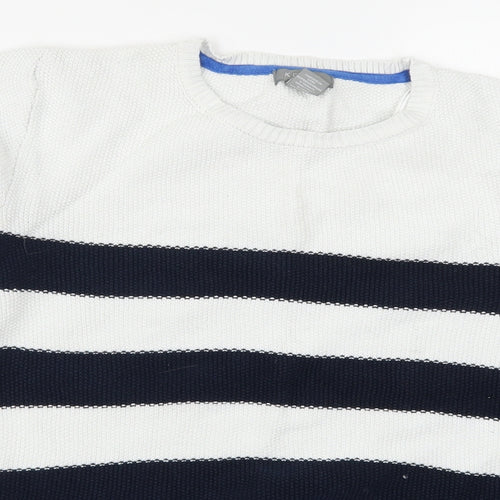 Kenar Womens Blue Striped  Pullover Jumper Size XL