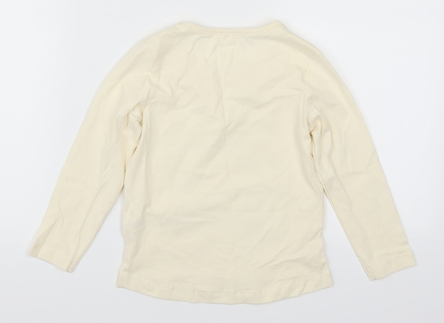 George Girls Beige   Basic T-Shirt Size 2-3 Years  - Leopard Look How High I Can Jump