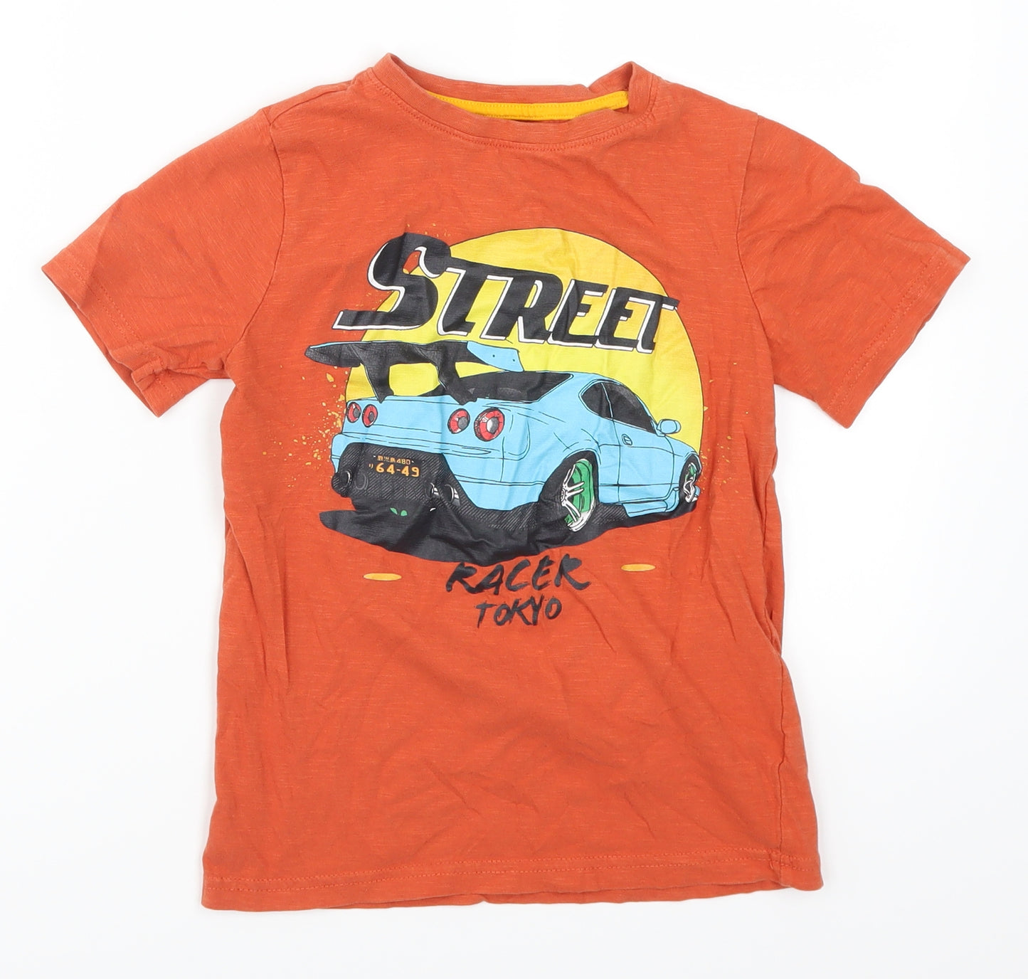 F&F Boys Orange   Basic T-Shirt Size 7-8 Years  - Street Racer Tokyo